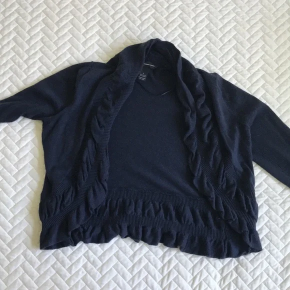 Inc Navy Open Crop Sweater - Picture 2 of 3